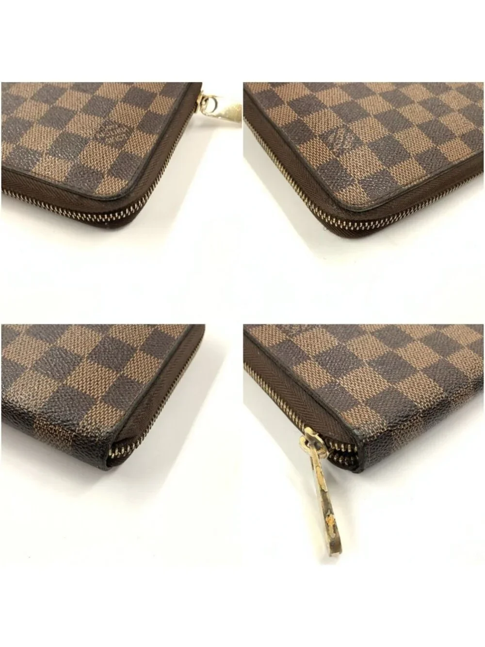 Louis Vuitton Damier Zippy Organizer Zip Around Wallet Brown